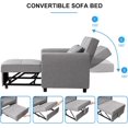 thumbnail image 4 of 3-in-1 Sleeper Chair with Pull Out Sofa, Multi-Functional Adjustable Chair into Bed, Modern Linen Fabric Sofa Bed (Light Grey), 4 of 7
