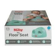 Nuby My Floor Seat Soft Foam Baby Booster Seat with 3-Point Harness, Aqua
