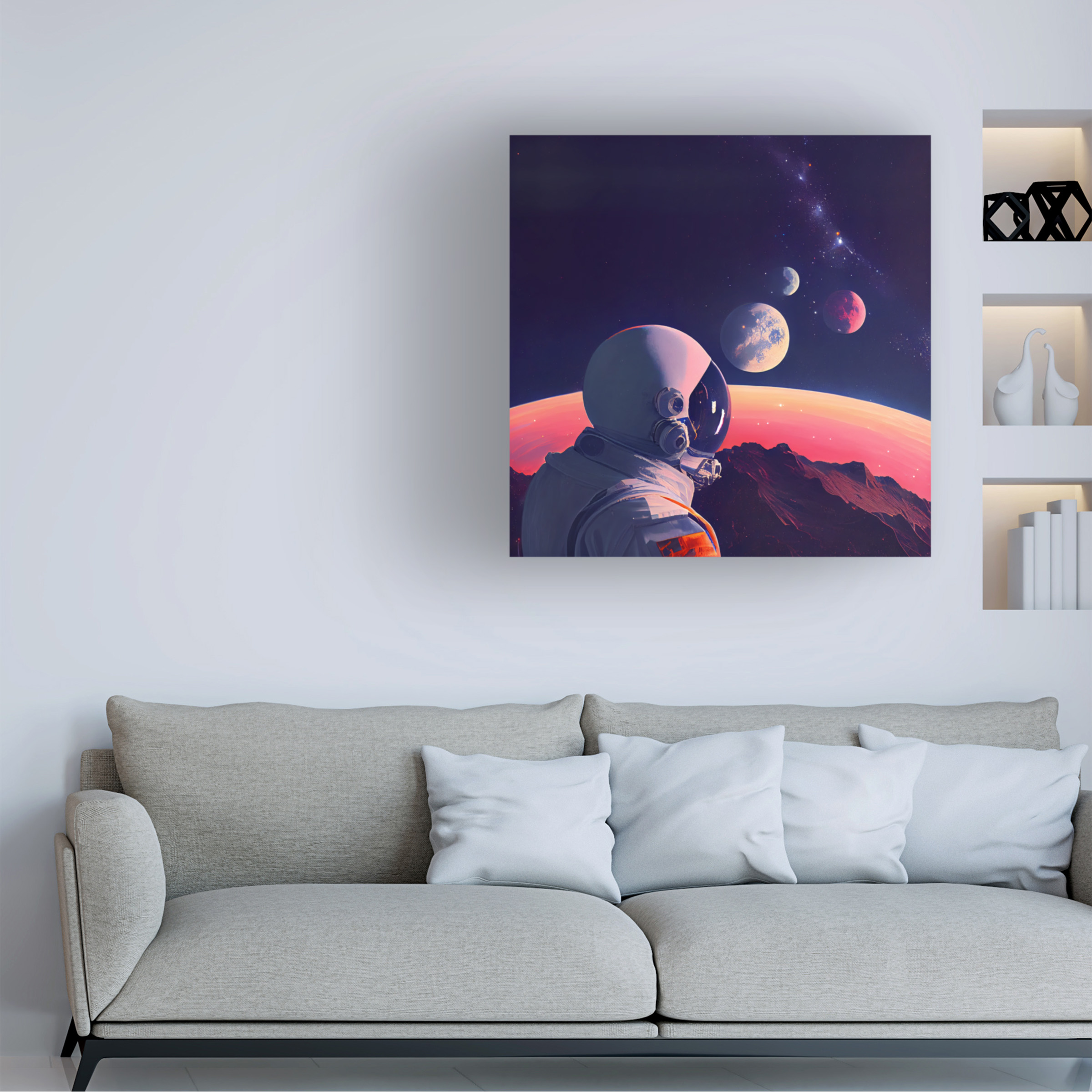 Canvas Wall Art - Sasha 'Astronaut II' Wall Art for Living Room, Bedroom, or Office DÃ©cor by Trademark Fine Art - 18 x 18 Inches