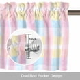thumbnail image 6 of Colorful Plaid Kitchen Curtain Valances for Windows Farmhouse Short Curtains, Modern Pink Blue Yellow Stripes Checked Rod Pocket Valance Curtain for Bedroom Cafe Living Room, 6 of 8