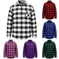 thumbnail image 5 of Tiijoy Girls Long Sleeve Button Up Shacket Casual Flannel Shirt Jacket, Black, Sizes 4-14, 5 of 7