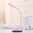 thumbnail image 3 of Lámpara de mesa con interruptor de botón plegable Luz de escritorio de estudio con pilas (rosa), 3 of 3