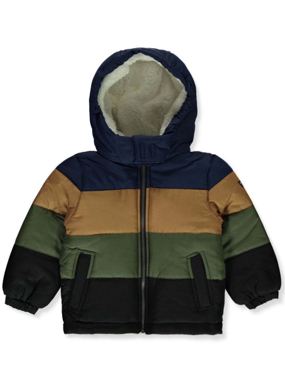 OshKosh B Gosh Boys Sherpa Colorblock Jacket tan 3t Toddler