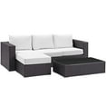 thumbnail image 3 of Modway Convene 3 Piece Outdoor Patio Sofa Set in Espresso White, 3 of 7