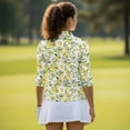 thumbnail image 4 of Garronmavis Lemon Women's Golf Shirt and Sun Visor Hat Set Lightweight Golf Tennis Shirts Moisture Wicking Suitable for Outdoor Sports Quick Dry Breathable Fabric 4-Way Stretch, 4 of 7