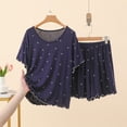 thumbnail image 6 of BUIGTTKLOP Pajamas Sets for Women Cute Star Print Summer Short Sleeve Tops Shorts Sleepwear 2 Piece Lounge Sets, 6 of 6