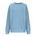 thumbnail image 4 of MeetoTime Chandails en Molleton à Col Rond pour Femmes Automne Manches Longues Pull-Over Surdimensionné avec Poches, 4 of 5
