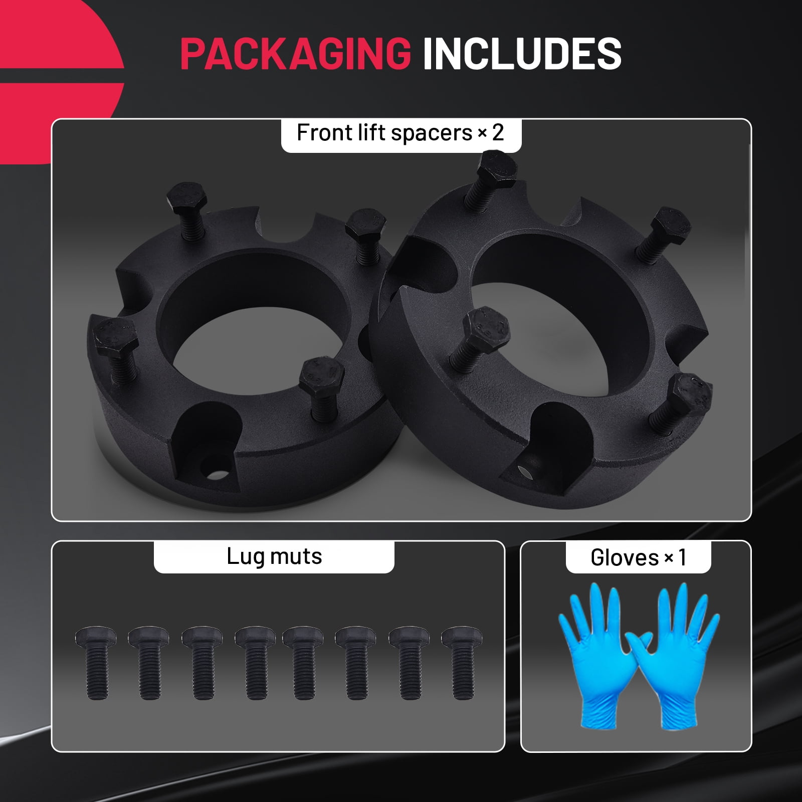 SPEEDWOW 2.5 inch Front Lift Leveling Kit Compatible with Toyota 2005-2022 Tacoma 2WD/4WD, 2003-2021 4Runner 2WD/4WD (Does not fit XREAS Suspension), 2007-2015 FJ Cruiser 4WD Front Lift Spacers