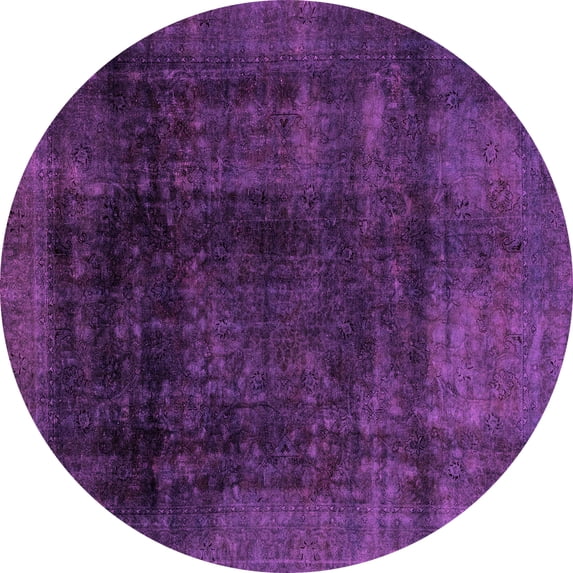 Ahgly Company Indoor Round Abstract Pink Modern Area Rugs, 5' Round