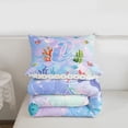 thumbnail image 5 of meiyoeat colorful Ocean Coral Full Size Comforter Sets,Seabed Monogram C Bedding Comforter Set,Reversible,3pcs,1 Comforter and 2 Pillowcases, 5 of 7