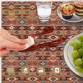 thumbnail image 6 of Geometric Stripe Red Pattern Round Tablecloth 60"x60", Wrinkle Resistant Wipeable Table Cover for Kitchen Dining Room Picnic Patio and Party, 6 of 6
