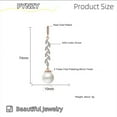 thumbnail image 4 of PYNZY Simulated Pearl for Brides Cubic Zirconia Jewelry Dangle Drop Earrings for Women Plated Rose Gold, 4 of 5