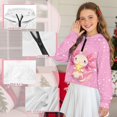 thumbnail image 6 of Xixirimido Pink Axolotl Stars Pattern Girls Half Zip Sweatshirt Long Sleeve Pullover Crop Tops Kids Lightweight Hoodie Fashion Winter Clothes, Size 7-8, 6 of 7
