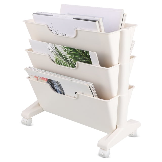 Estantería móvil con ruedas para libros, archivador, revistero, debajo del escritorio, ideal para oficina, aula y hogar