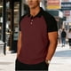thumbnail image 2 of Mens Casual de Manga Corta Botón Abajo Camisas con Cuello de Flanela, Cuello Turndown Toalla Tejido Superior para Primavera Verano, 2 of 5