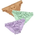 thumbnail image 1 of Bragas suaves de satén con brillo de talle bajo para mujeres de tallas grandes Agnes Orinda en amarillo, púrpura y verde L, 1 of 1