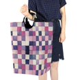 thumbnail image 4 of Yayeee Freestanding Laundry Hamper with Handle Collapsible Large Storage Basket for Clothes, Pink and Purple Plaid Pattern, 4 of 7