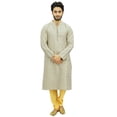 thumbnail image 2 of Atasi Ensemble Kurta Pyjama Ethnique pour Hommes Chemise Blanche Bollywood Designer-Petit, 2 of 6