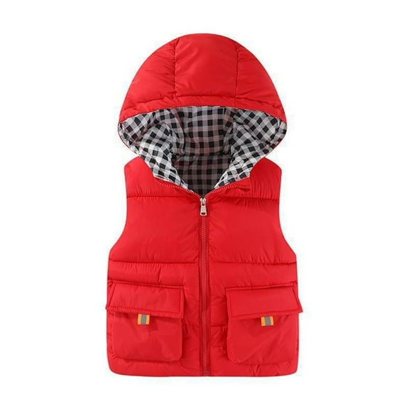 WOLLED 3-10Y Toddler Boys Girls Hooded Horse Jacket Kids down Cotton Vest Fall Thickened Warm Sleeveless Outerwear Coats