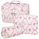 thumbnail image 1 of Set de bolsitas de maquillaje Gosect, acolchadas, con estampado floral, 3 unidades, color rosa, 1 of 6