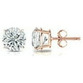 thumbnail image 2 of 14k Rose Gold Round Lab Grown Diamond Stud Earrings (1/4 cttw, E-F, VS1-VS2) 4-Prong Basket, Push-backs by Diamond Wish, 2 of 3