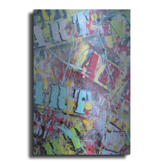 Luxe Metal Art 'Art as Brushstrokes' by David Drioton, Metal Wall Art, 16"x24"