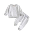 thumbnail image 2 of Gamivast Toddler Sweatsuit Sets Baby Boys Girls Long Sleeve Crewneck Pullover Sweatshirt And Jogger Pants 2 Piece Tracksuit Activewear Casual Fall Winter Outfits Gray 2-3 Years, 2 of 6