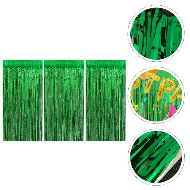 USHOBE Lot de 3 Rideaux à Franges en Feuille de Guirlande pour Décoration de Fête