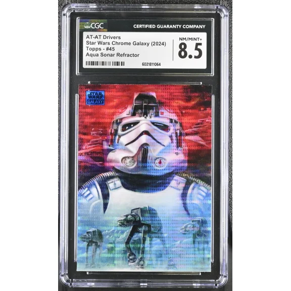 Topps Star Wars Galaxy AT-AT Drivers Aqua Sonar Refractor #137/199 CGC 8.5