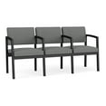 thumbnail image 1 of Chaise d'Attente de Réception Lenox en Acier à 3 Places / Acier Noir / Gris Pâle, 1 of 5