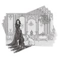 thumbnail image 1 of Ambesonne Teen Room Place Mats Set of 4, Fashion Woman Victorian, Standard Size, Dark Grey and White, 1 of 6