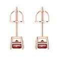 thumbnail image 4 of Clara Pucci 2Ct Natural Garnet Emerald Cut VVS1 Screw Back Stud 14k Solid hypoallergenic Gold Designer Earrings For January, 4 of 7