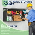 thumbnail image 3 of Topass Metal Garage Wall Cabinet with Doors, Wall Mounted Metal Storage Cabinet, Tool Cabinet , Steel Utility Cabinet for Garage,Kitchen,Warehouse, Assembly Required (BlackGrey), 3 of 6