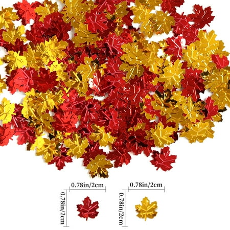 45G Thanksgiving Confetti Fall Confetti Maple Leaf Shape Autumn Glitter Metallic Foil Table Scatters Confetti for Thanksgiving Decorations Thanksgiving Maple Leaf Confetti Party Sets