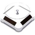 thumbnail image 1 of HUGFEGWE 360° Rotating Turntable Display Stand Double Used Solar or AAA Battery Powered for Jewelry Spinner Watch Collection Shelf Round (White) CJB91-100712, 1 of 6