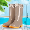 thumbnail image 5 of Taqqpue Women's Rain Boots Plus Size Mid-Calf Fleece Lined Warm Thick Sole Mid Heel Waterproof Boots for Women Size 5-10.5 Non-Slip Waterproof Garden Shoes Outdoor Wet Weather, 5 of 6