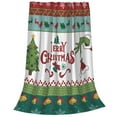 thumbnail image 2 of Merry Christmas Grinch Xmas Tree Santa Hat Snowflake Red Green Printed Throw Blanket，Kids Adults Soft Lightweight Flannel Fleece Blanket for Couch Sofa Bed Living Room 60"×80", 2 of 9