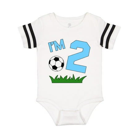 

Inktastic Im Two! second birthday soccer Gift Baby Boy or Baby Girl Bodysuit