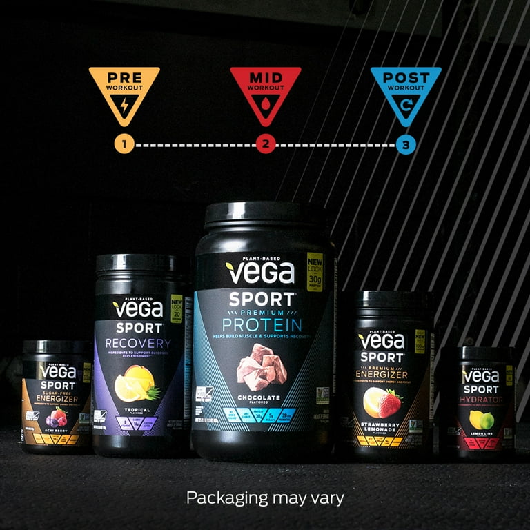 Vega Sport Premium Plant-Based Protein Powder, Vanilla, 12 Single