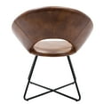 thumbnail image 5 of Duhome Accent Chairs Mid-Century Modern Faux Leather Lounge Chair with Black Metal Legs for Living Room Armchair, Yellowish Brown, 5 of 10