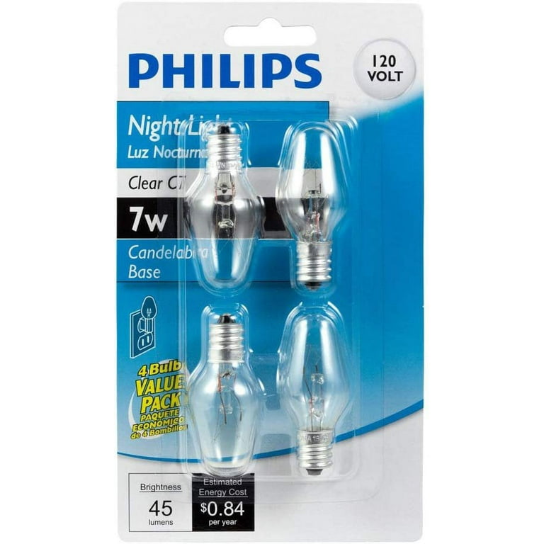 Philips 7-Watt C7 Incandescent Night-Light Replacement Light Bulb (4-Pack) Philips 7-Watt C7 Incandescent Night-Light Replacement Light Bulb (4-Pack)