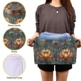 thumbnail image 3 of Yayeee Canvas Storage Basket with Handles for Shelves Fabric Bins Closet Organizer, Abstract Water Lilies Pattern, 3 of 8
