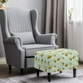 thumbnail image 2 of Xixirimido Bee and Daisy Flower Pattern Ottoman Cover Rectangle Storage Ottoman Slipcover Stretch Footrest Stool Covers with Elastic Band for Rectangle and Square Ottoman, Small, 2 of 7