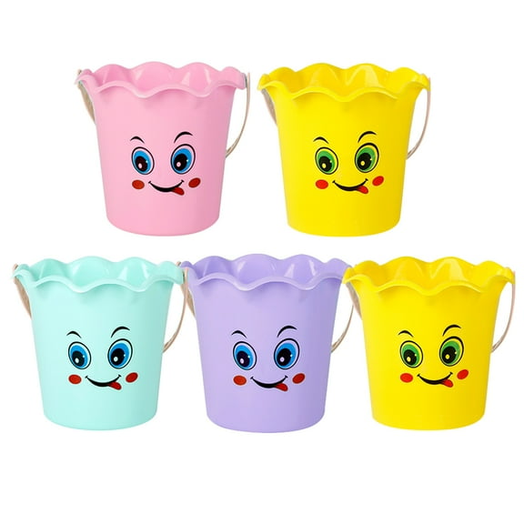 STOBOK Small Pail Plastic Assorted Color 5Pcs