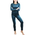 thumbnail image 3 of ToBeInStyle Women's Soft Velvet Long Sleeve Top and Bottom Thermal Set, 3 of 7