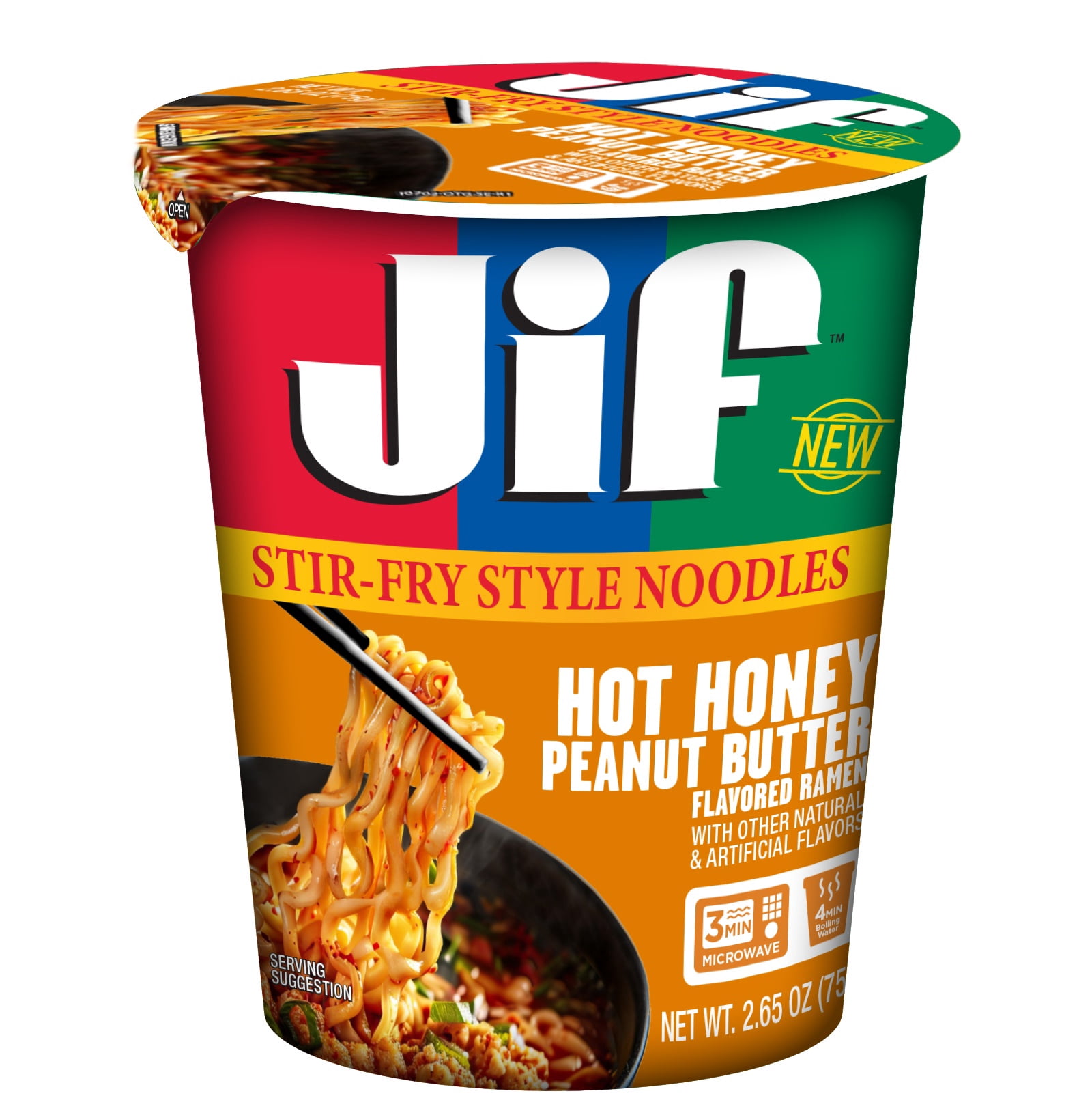 (6 pack) Jif Instant Ramen Noodle Hot Honey, 2.65 oz