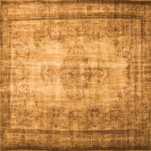 Ahgly Company Indoor Square Persian Orange Traditional Area Rugs, 5' Square