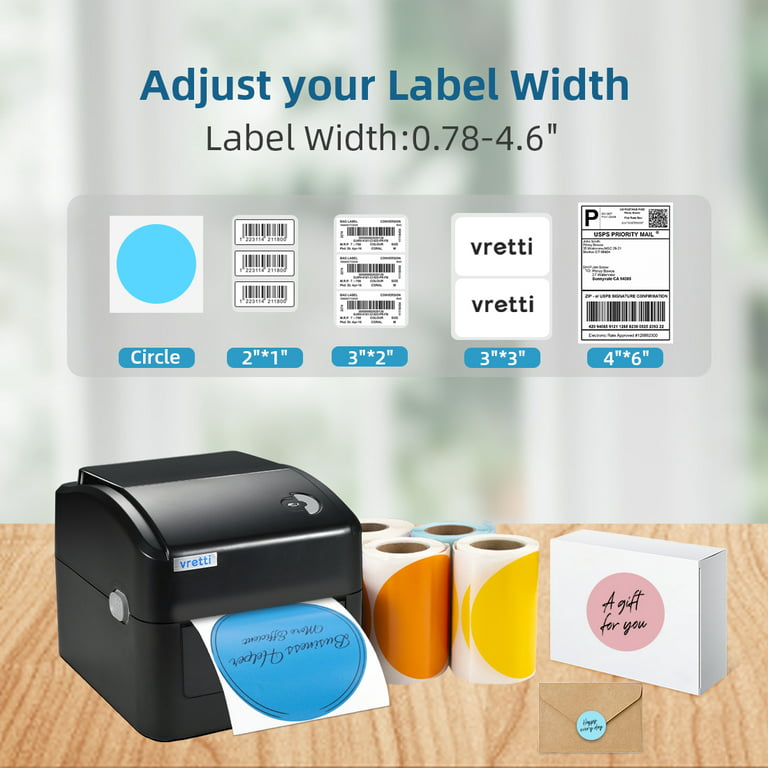appetit blåhval Lang VRETTI Bluetooth Thermal Shipping Label Printer for 4 x 6, Black Thermal  Printer for Shipping Packages, Compatible with Etsy, Shopify, UPS,USPS,  Shipstation. - Walmart.com