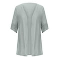 thumbnail image 6 of BiZtdJrK Summer Cardigan for Women Plus Size Short Sleeve Shrug Cardigans Solid Loose Lightweight Vacation Kimono prime Gray L, 6 of 7