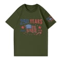thumbnail image 4 of Dweltoz 250 Year Anniversary Usa Shirts for Women Usa Printed Casual Tops Short Sleeve Plus Size Tshirt Summer 250 Year Anniversary Usa Solid Crewneck Tees,Army Green S, 4 of 4